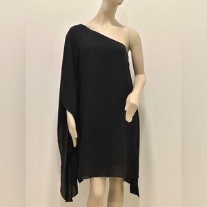 BCBGMAXAZRIA One Shoulder Black Dress Size L